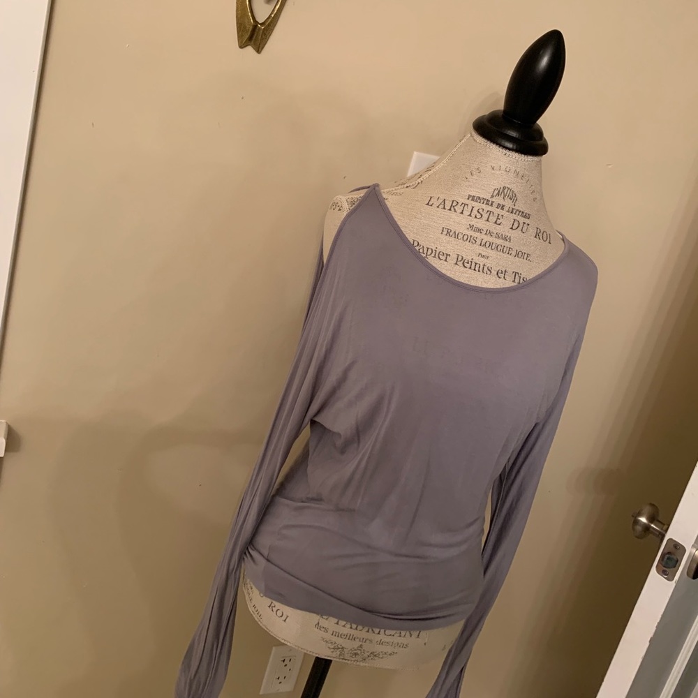 Light grey cold shoulder top